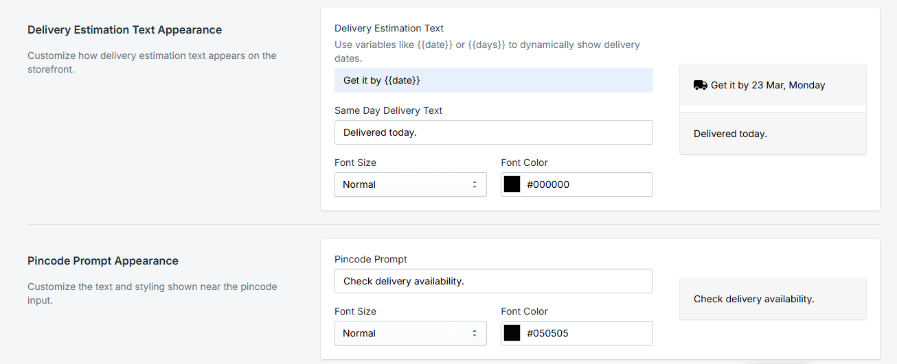 Admin Settings Panel