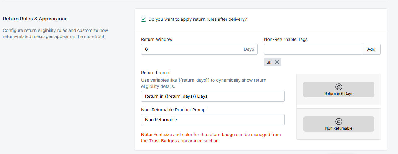 Admin Settings Panel