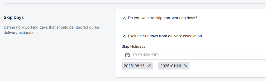 Admin Settings Panel